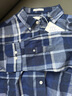 GANT【亞洲版型】甘特春季新款法蘭絨格紋翻領(lǐng)舒適百搭復古男襯衫 410海軍藍 L 曬單實(shí)拍圖