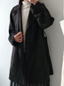 UR2025秋季新款女裝氣質(zhì)復古翻領(lǐng)腰帶風(fēng)衣UWM150056+ 黑色 S 曬單實(shí)拍圖
