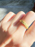 世紀緣黃金戒指女足金古法麥穗鑲嵌莫桑石點(diǎn)鉆戒指新年禮物送女友 3.85g【圈號11】多退少補 曬單實(shí)拍圖