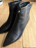 卡美多羊皮靴子女秋冬細跟高跟尖頭短靴優(yōu)雅女人短靴女鞋 黑色 單層 曬單實(shí)拍圖