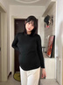 芬也（FENYE）芬也孕婦打底衫秋冬款加厚德絨保暖上衣孕期半高領(lǐng)內搭長(cháng)袖孕婦裝 咖啡+黑色 XL 曬單實(shí)拍圖