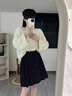 時(shí)尚小個(gè)子百褶短裙女2025冬季新款氣質(zhì)高腰顯瘦毛呢A字半身裙潮 黑色 M 曬單實(shí)拍圖