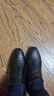 老人頭皮鞋男冬季保暖中幫男鞋真皮軟底舒適鞋子男時(shí)尚百搭休閑男士皮鞋 黑色冬季加絨 42 曬單實(shí)拍圖