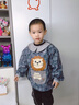 JCZS日本品質(zhì)寶寶長(cháng)袖罩衣燈芯絨幼兒園男兒童吃飯圍裙防水防污反穿衣 深色字母獅(綁帶) 90碼 曬單實(shí)拍圖