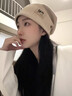 俞兆林套頭帽女秋冬2025新款保暖包頭帽月子帽冷帽大頭圍針織毛線(xiàn)堆堆帽 米色 均碼(55-59cm) 曬單實(shí)拍圖