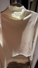 蕉內（Bananain）【趙露思同款】熱皮502++女士T恤打底衫半高領(lǐng)秋冬加絨顯瘦肌底衣 【連領(lǐng)】奶白撞線(xiàn) M 曬單實(shí)拍圖