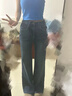 UR2025秋季新款女裝復古丹寧水洗貓須喇叭牛仔長(cháng)褲UYB850006 霧霾藍 27 曬單實(shí)拍圖
