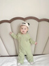 七樂(lè )豆嬰兒春秋純棉薄款連體衣服男女寶寶長(cháng)袖春季睡衣貼身打底護肚春裝 奶綠(純棉四季款) 80cm 曬單實(shí)拍圖