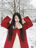 歐迪惠（Oudihui）2025年秋冬新款紅色毛呢外套女加厚大毛領(lǐng)呢子大衣中長(cháng)款外套女裝 紅色 S 曬單實(shí)拍圖