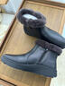 阿芙諾蒂澳洲羊皮毛一體媽媽鞋冬季加絨中老年防滑保暖真皮短靴黑色光面38 曬單實(shí)拍圖