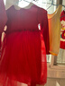 巴拉巴拉童裝女童連衣裙網(wǎng)紗針織公主紅色新年拜年服女童春裙子 曬單實(shí)拍圖
