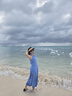 小野七天法式度假風(fēng)氣質(zhì)藍色背心連衣裙女 夏季新款設計感收腰顯瘦a字長(cháng)裙 背心連衣裙【藍色 M】 曬單實(shí)拍圖
