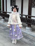 玫初莎漢服女童冬款兒童加厚格格服拜年服套裝女孩新中式馬面裙過(guò)年衣服 8920紫色裝+流蘇發(fā)飾+紫色披風(fēng) 加絨 120 【建議身高115cm左右】 曬單實(shí)拍圖