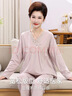 浪莎中老年媽媽睡衣女莫代爾長(cháng)袖長(cháng)褲秋季舒適套裝女士家居服兩件套 曬單實(shí)拍圖