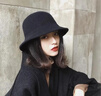 JIASHENGXI 韓版潮網(wǎng)紅款羊毛呢漁夫帽子女秋冬復古百搭時(shí)尚禮帽冬天盆帽加厚保暖黑色帽子 黑色升級加厚版 M(56-58cm) 曬單實(shí)拍圖