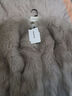 付智恩 時(shí)髦歐尼 時(shí)髦精致飄逸雙色包裹感立領(lǐng)落肩小短款狐貍毛皮草外套 柔米咖-立領(lǐng).芬蘭sagafurs狐貍毛 S 曬單實(shí)拍圖