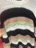 太平鳥(niǎo)【商場(chǎng)同款】太平鳥(niǎo)25冬季新馬海毛混紡條紋套頭針織衫A3EEF4255 黑色 150 M 160 曬單實(shí)拍圖
