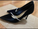 達芙妮超高跟鞋女尖頭淺口細跟時(shí)尚優(yōu)雅增高氣質(zhì)女鞋宴會(huì )鞋 黑色 34  曬單實(shí)拍圖
