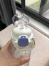 GULOO兒童夏季水杯女生小學(xué)生上學(xué)專(zhuān)用雙飲帶吸管塑料杯子可愛(ài)便攜水壺 白色【直飲+吸管】 420ml 曬單實(shí)拍圖
