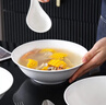 潔雅杰陶瓷餐具湯碗家用大號米飯碗8英寸純白斗碗拉面碗4只裝 曬單實(shí)拍圖