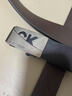 CK無(wú)牙自動(dòng)扣腰帶真皮休閑簡(jiǎn)約男士皮帶潮牌男士皮帶 銀色金屬拉絲扣 110cm 曬單實(shí)拍圖