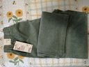 MUJI女式 彈力 燈芯絨 輕便直筒褲 褲子女款25年冬季女裝BE1Y5A5A 煙熏綠色 L (165/70A) 曬單實(shí)拍圖