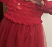 巴拉巴拉童裝女童連衣裙網(wǎng)紗針織公主紅色新年拜年服女童春裙子 曬單實(shí)拍圖