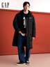 蓋璞男女裝2025秋季新款logo防風(fēng)連帽寬松及膝長(cháng)款羽絨服 曬單實(shí)拍圖