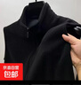 【大碼柔軟】雙面絨立領(lǐng)馬甲男士外套秋冬季加厚坎肩無(wú)袖外套夾克 黑色 4XL 曬單實(shí)拍圖