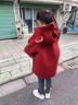 G.duck女童毛呢外套秋冬2025新款兒童新年裝寶寶加絨紅色呢子大衣中長(cháng)款 熱售深紅色 120 cm 建議身高110-115cm5-6歲 曬單實(shí)拍圖