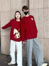 MDlila馬年本命年衣服情侶裝紅色毛衣2026新款秋冬季女裝時(shí)尚外套 紅色男款 L 曬單實(shí)拍圖