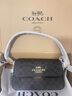 蔻馳（COACH）【新年禮物】奧萊女士女包經(jīng)典標志老花BRYNN單肩斜挎包麻將包 IM/胡桃木色/黑色 曬單實(shí)拍圖
