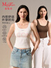 曼妮芬美背背心女抗菌排汗帶胸墊修身運動(dòng)打底衫內搭無(wú)袖上衣 珍珠白 M (160) 適合70ABC/75AB 曬單實(shí)拍圖