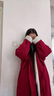 羅蒙品牌韓版羊羔毛加絨棉衣女2026冬新款中長(cháng)款派克棉服工裝外套 紅色 XL 140-160 曬單實(shí)拍圖