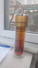 康浦佳茶水分離杯一鍵開(kāi)蓋設計玻璃杯可車(chē)載水杯男士雙層大氣水杯男隔熱 金色555毫升杯蓋＋茶隔＋泡沫盒 曬單實(shí)拍圖
