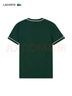LACOSTE法國鱷魚(yú)女裝25秋冬新款撞色百搭飾邊圓領(lǐng)修身短袖T恤|TF5289 AIG/深綠色 L 40 曬單實(shí)拍圖