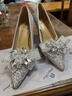 HOLY ROSE【星辰佳人】圣潔玫瑰2025水晶高跟鞋婚鞋成人禮細跟女友禮物單鞋 銀色星辰佳人 8cm 37 曬單實(shí)拍圖
