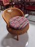 七仙配草家用藤編小椅子藤椅加高蒲團靠背椅單人陽(yáng)臺客廳凳子沙發(fā)凳換鞋凳 高腿深色坐高34厘米 曬單實(shí)拍圖