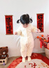 嬰蓓依嬰幼兒冬季連體衣恒溫棉中開(kāi)棉服加厚保暖哈衣 彩虹兔兔 90cm 曬單實(shí)拍圖