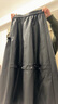 紫涵（ZIHAN）紫涵大裙擺蝴蝶結半身裙女2024冬季新款高腰森系百搭文藝中長(cháng)裙 黑色 XS 曬單實(shí)拍圖