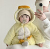G.duck嬰幼兒冬季衣服寶寶連體衣冬裝可愛(ài)超萌加絨加厚毛毛爬服周歲外出 小鴨鴨毛毛爬【金米貂】 80cm 曬單實(shí)拍圖