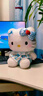 三麗鷗（SANRIO）kitty貓玩偶毛絨玩抱枕具生日禮物小貓公仔藍色草莓KT貓毛絨玩偶 草莓裙子KT貓公仔【藍色】 30厘米【居家擺放/車(chē)載玩偶】 曬單實(shí)拍圖