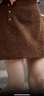 尚靜半身裙女25年冬新女裝復古小香風(fēng)高腰顯瘦小個(gè)子短款A字裙子女 曬單實(shí)拍圖