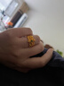 夢(mèng)金園【新年禮物】黃金戒指 祈祥古法喜事臨女萬(wàn)純足金指環(huán) 約7.74g 曬單實(shí)拍圖