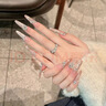 淳吟屋穿戴甲女美甲貼片爆款中長(cháng)款重復用閃鉆貓眼假指甲片果凍膠可工具 珠圓玉潤【S】 10片 曬單實(shí)拍圖