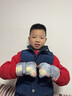 牧萌兒童滑雪手套冬季戶(hù)外保暖防風(fēng)寒男童小孩加絨玩雪手套 灰藍熊 曬單實(shí)拍圖