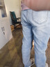 森馬（Semir）牛仔褲女冬加絨做舊長(cháng)褲女生保暖顯腿長(cháng)ins潮直筒褲103724124011 曬單實(shí)拍圖
