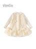 凡獵VOONLIE女童小香風(fēng)連衣裙冬裝兒童公主背心裙寶寶一周歲禮服冬季 曬單實(shí)拍圖