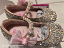 芭比童鞋女童春秋水晶鞋女孩亮晶晶時(shí)裝皮鞋舞臺DA6726 粉色  31  曬單實(shí)拍圖
