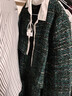 Maje秋冬女裝時(shí)尚簡(jiǎn)約拼接襯衫衣領(lǐng)粗花呢連衣裙兩件套 綠色 S (36) 曬單實(shí)拍圖